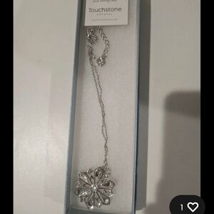 Touchstone Crystal Silver Snowflake Necklace